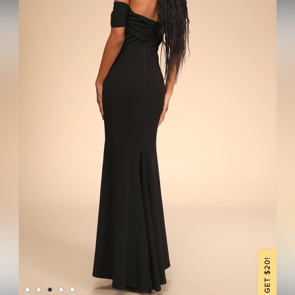 Lulu Black off the shoulder dress size Medium - Picture 3 of 7